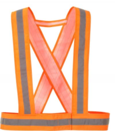 Bretella colore arancio alta visibilite rinfrangente velcro regolabile lavorator