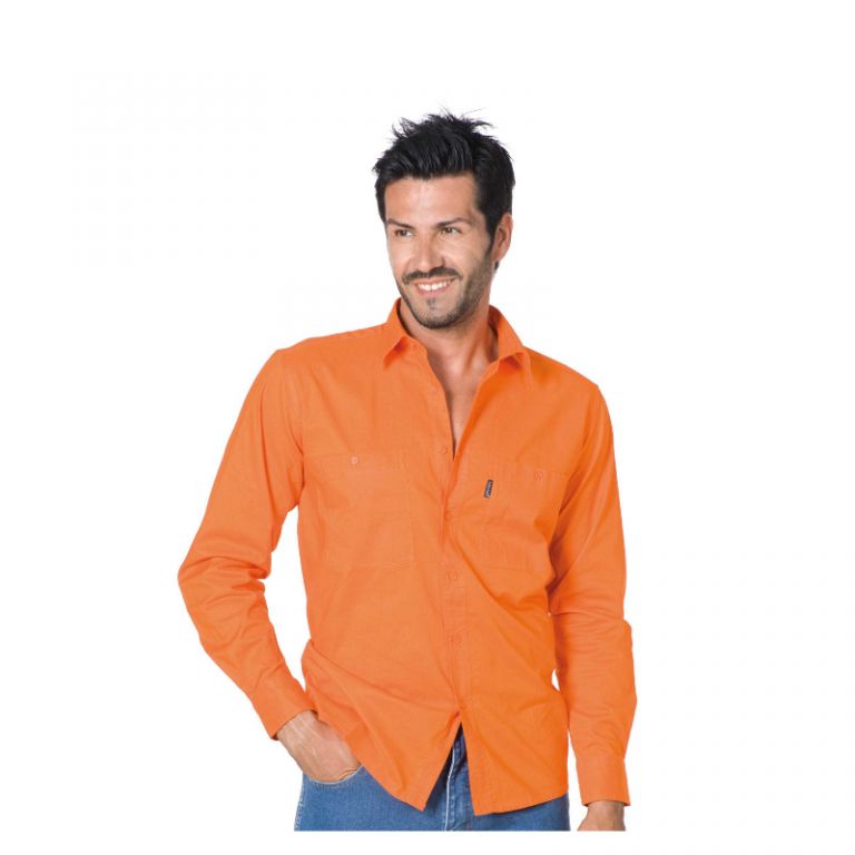 Chemise à manches longues orange