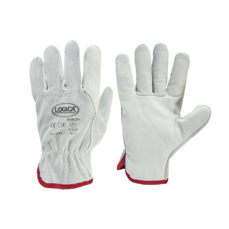 Handschuhe leder blume split back 3tips "103es" pack von 10 paar