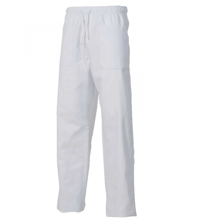 Pantalone con elastico cotone bianco