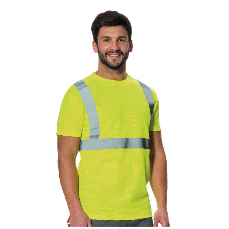 T-shirt cool-dry alta visibilità gialla