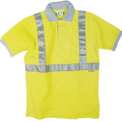 Polo 55% coton 45% polyester haute visibilité jaune