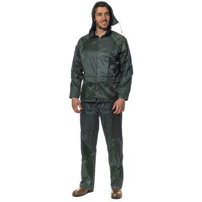 Veste de pluie complète et pantalon vert