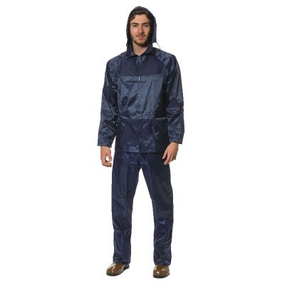 Veste de pluie complète et pantalon bleu