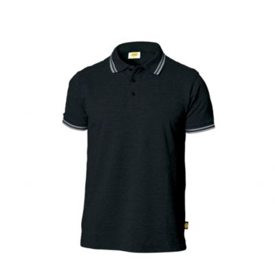 Schwarzes poloshirt aus 100% baumwolle