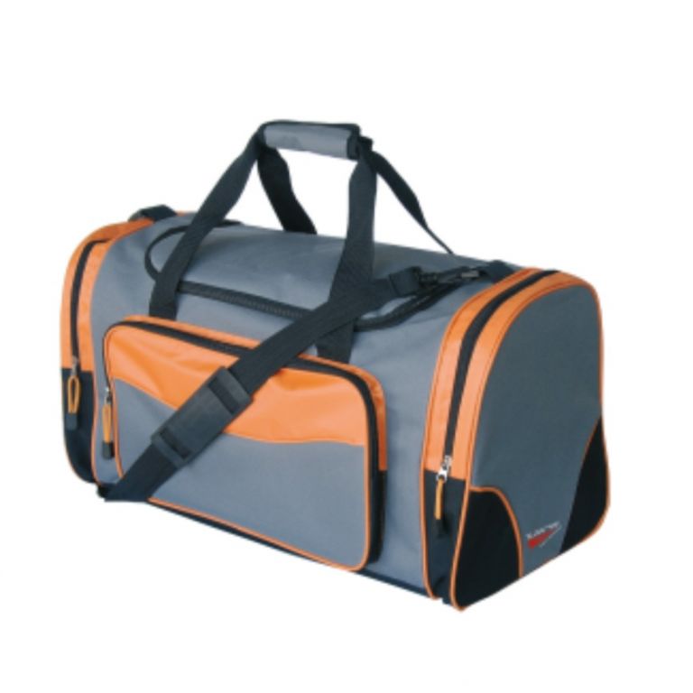 Nylon bag with gray / orange pockets