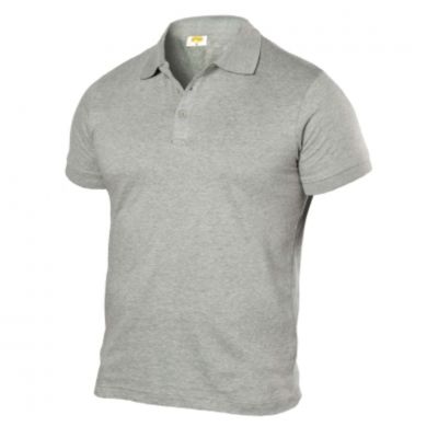 Polo jersey 100% algodón gris melan