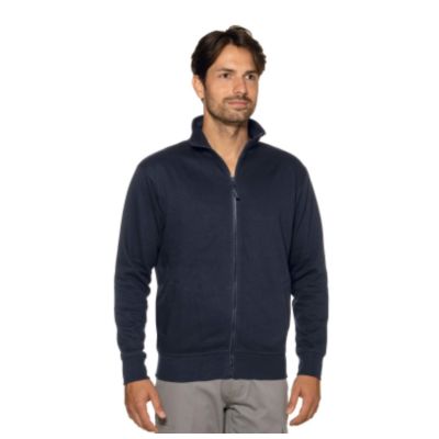 Felpa-blu-poly/cotone-zip-lunga