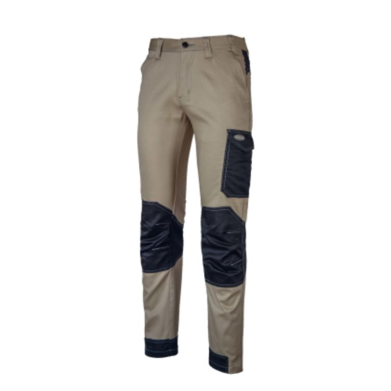 Pantalón reforzado en policotón elástico beige / negro