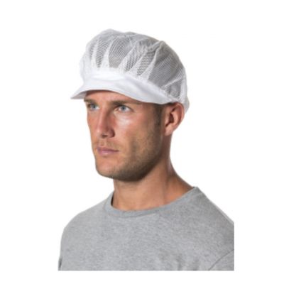 Casquette 100% coton blanc a bord