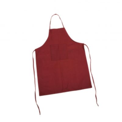 Burgundy cotton apron 70x90 with printable and embroiderable pocket