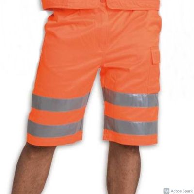 High visibility orange bermuda