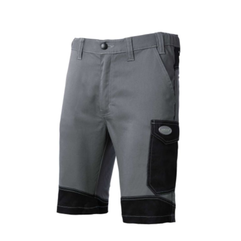 Grau/schwarze Bermuda-Shorts aus Stretch-Polycotton