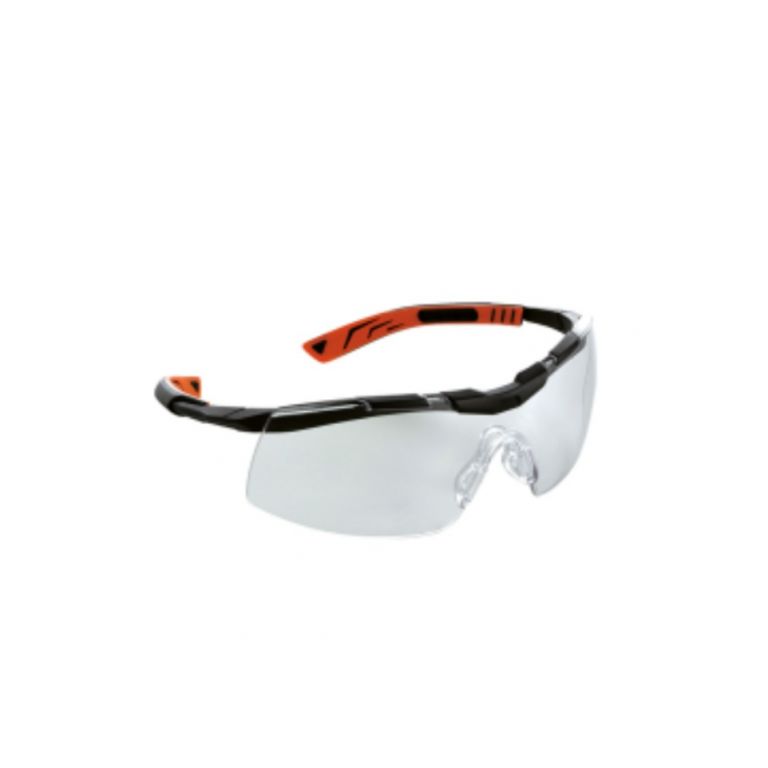 Orange / schwarze Brille mit transparenter Anti-Kratz-Linse