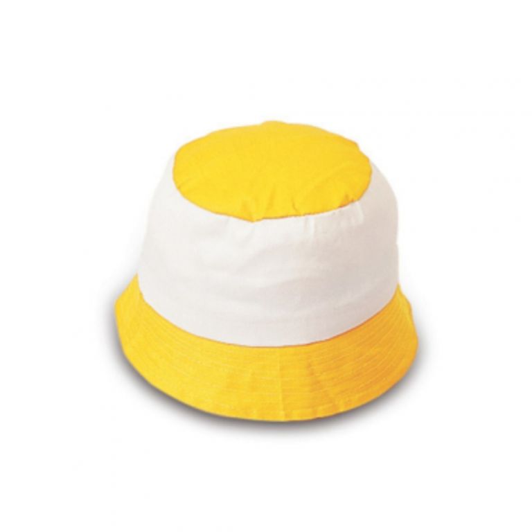 Cappellino rotondo giallo/bianco