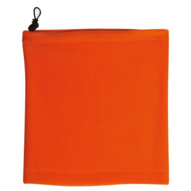 Orangefarbenes Mehrzweck-Fleece-Stirnband mit Gummizug