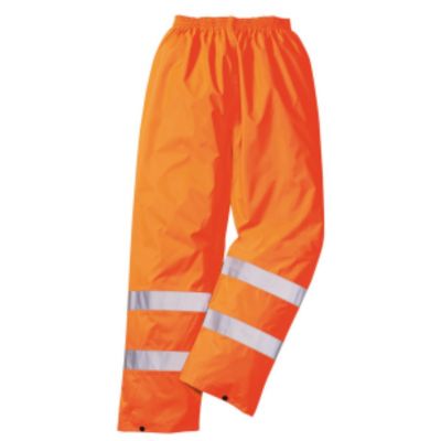 Waterproof-orange-polyester-pants-with-bands