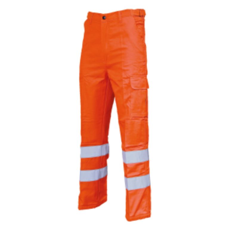 High visibility orange pants with flannel lining