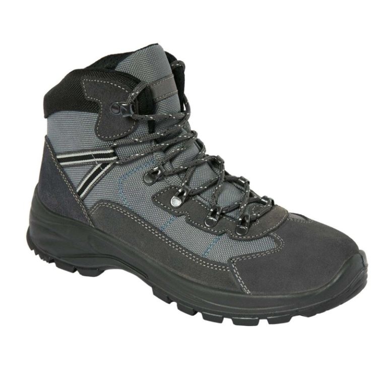 High trekking shoe in gray suede