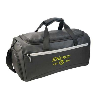 Sac de sport en nylon noir / bleu avec chaussure et support rigide 55x45x36