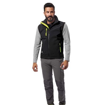 Gilet soft-shell nero/giallo