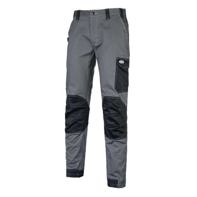 Pantalón-elástico-de-invierno-gris-/-negro-con-refuerzos