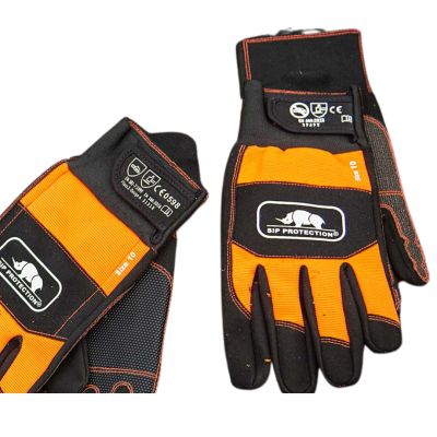 Guantes rojos anticorte para motosierra clase 1 2XD3