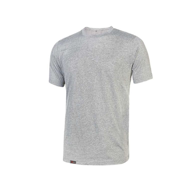 Arbeits-T-Shirt „Linear" in Grau-Silber