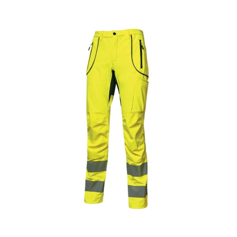 Pantaloni da lavoro alta visibilità U-Power Ren in softshell Yellow Fluo HL186YF