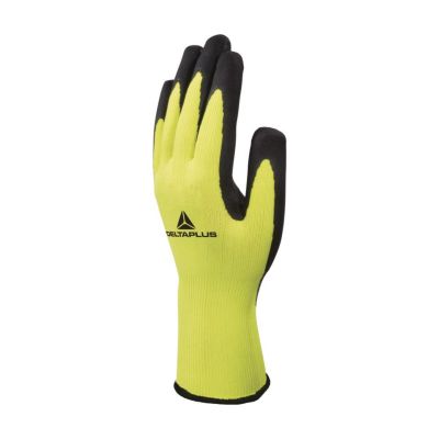 Gant tricoté en polyester jaune fluo/noir "vv733apollon" Delta plus