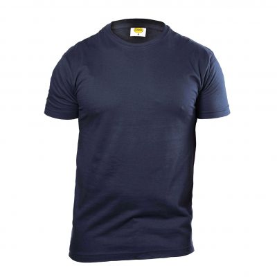T-shirt basique col rond bleu