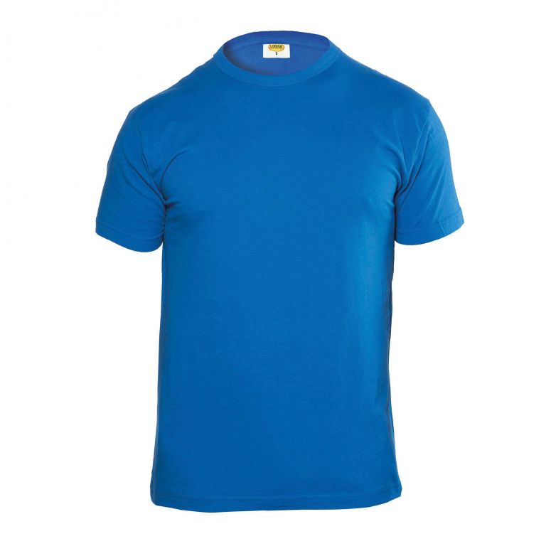 Royal blue basic t-shirt mit rundhalsausschnitt