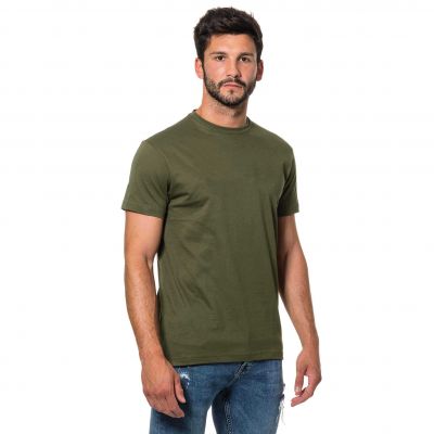 T-shirt basique à col rond vert