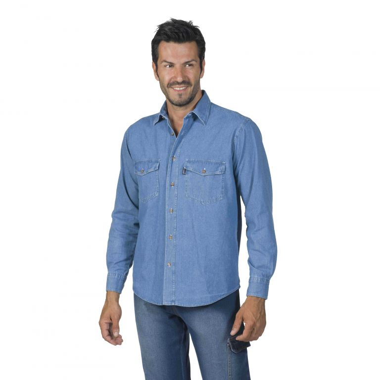 Camicia  in jeans manica lunga