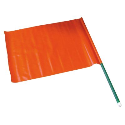 Bandera de senalizacion fluorescente con mango de madera