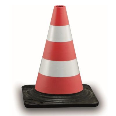 Rubber cone h 30 cm - 2 High Intensity Grade reflective bands