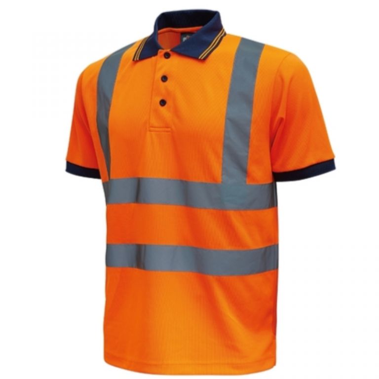 Orange fluo " Neon" Arbeits-Poloshirt