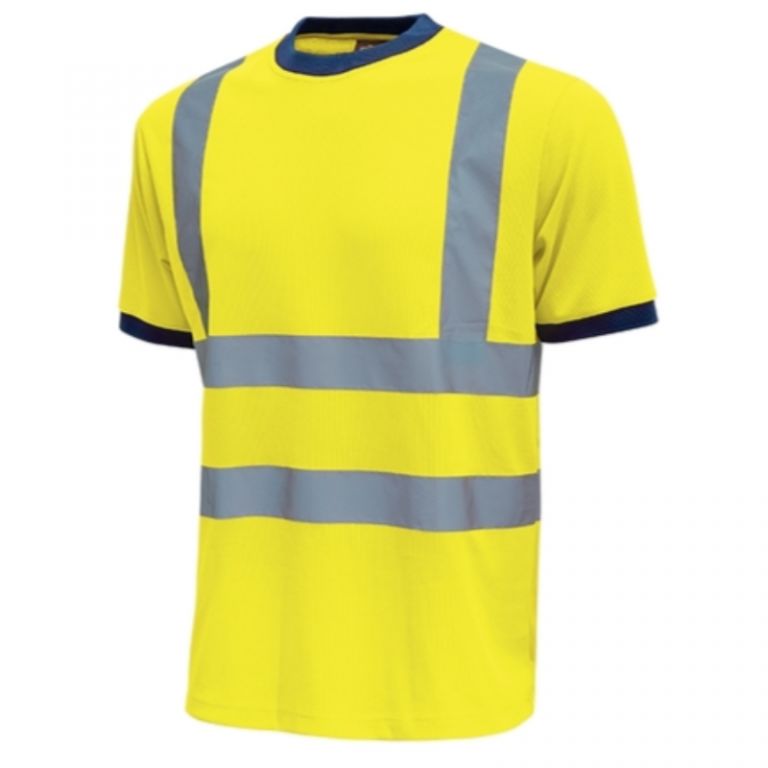 T-shirt da lavoro " glitter " yellow fluo
