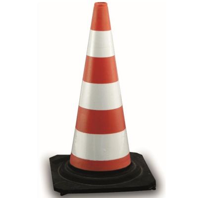 Rubber cone h 51 cm - 3 class 1 reflective bands