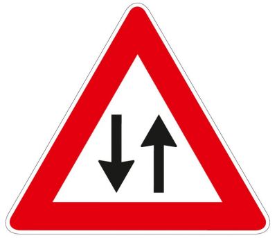 Triangle of side 90 sheet metal class 1 fig. 26 two-way traffic