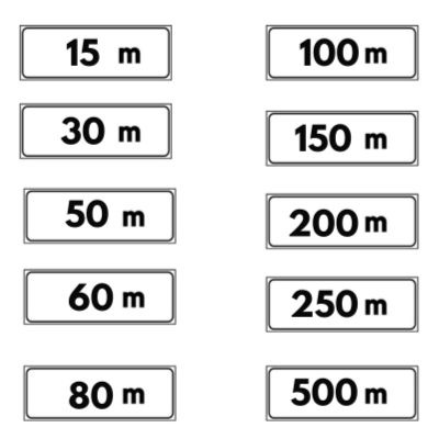 Panneau supplementaire en tole classe 1 80x27 mod. 1 / une distance