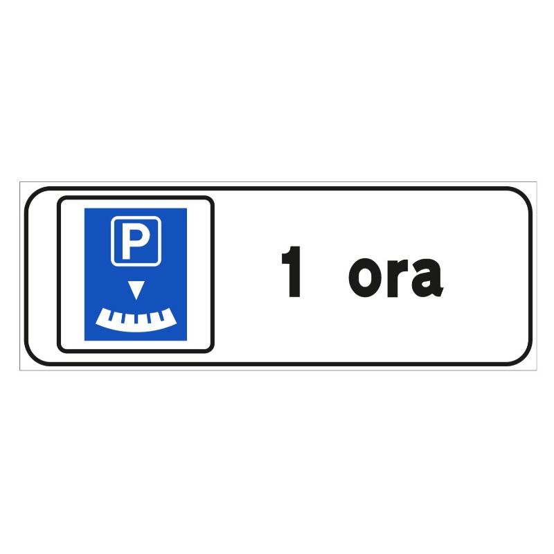 Pannello integrativo in lamiera classe 1 40x20 fig. 77/h  parcheggio con disco  orario