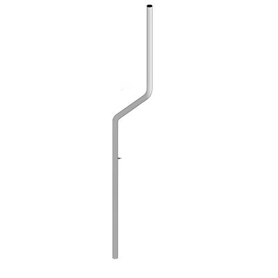 Shaped galvanized pole 60 mm - 120 cm end part with cap