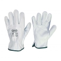 Gloves leather grain white cow 4 tips "114e"
