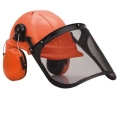 Economic forestry kit with helmet headphones and visor