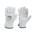 Gloves leather white flower 3tips "114e2sb"