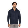 Blaues poly / baumwolle sweatshirt mit langer zip