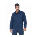 Giubbino 100% cotone con bottoni coperti blu