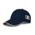 Cappello con tesa e bandierina a lato blu navy