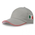Gray hat with brim and side flag